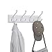 SONGMICS Wall-Mounted Coat Rack, Hook Rack with 4 Tri-Hooks, for Clothes, Keys, Hats, Purses, in The Entryway, Bathroom, Closet Room, White ULHR30WT
