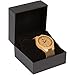 Wood Grain Handmade Mens Bamboo Natural Wooden Watch with Genuine Brown Leather Band