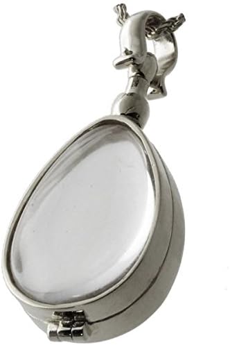 Memorial Gallery Pets 5005s Glass Teardrop Victorian Locket Sterling Silver Cremation Pet Jewelry