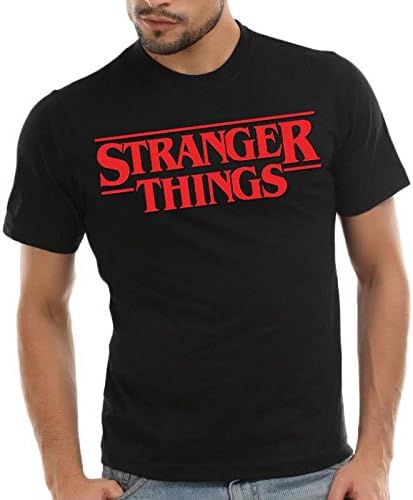 DAB Apparels MEN'S BLACK COLOUR HALF SLEEVE STRANGER THINGS ROUND NECK COTTON T-SHIRT