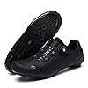 Fietsschoenen Govoland Heren En Dames Racefiets Fietsschoenen Veters Fietsschoenen Indoor/Outdoor Met Slot(44, Black)