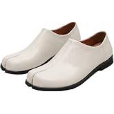 Split Toe Tabi Slip On Flats for Men,Comfy Classic Minimalist British Aesthetic Mule Tabis Loafers with Low Heel,Comfortable Trendy Soft Rubber Sole Casual Flat Leather Shoes for Daily Walking Outdoor
