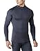 Tesla TM-YUT32-DGY_Large Men's Thermal Wintergear Compression Baselayer Mock Long Sleeve Shirt YUT32