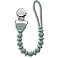 Itzy Ritzy Silicone Pacifier Clip; 100% Food Grade Silicone Pacifier Strap with Clip Keeps Pacifiers, Teethers & Small Toys in Place; Features One-Piece Design & Silicone Cord (Succulent)