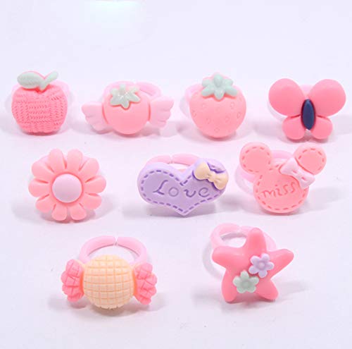 image for ZLY 100pcs Children Kids Little Girl Adjustable Jewelry Rings in Box, 
