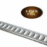 Four 8-ft E Track Tie-Down Rail, Powder-Coated Steel ETrack TieDowns, Horizontal 8' E-Tracks, Pack of 4 Bolt-On Tie Down Rails for Cargo on Pickups, Trucks, Trailers, Vans