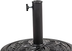 Amazon Com Sundale Outdoor Decorative Cast Stone Patio Umbrella Base Black Resin Heavy Duty Stand 26 Pounds Fit 1 5 1 9 Inch Umbrella Pole Garden Outdoor
