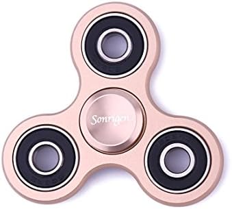 Aluminum Alloy Anti-Anxiety 360 Fidget Tri-Spinner With 1-3 Mins Spin,Sonrigen Focus Toy for ADD, ADHD,And Autism Sensory Stress Relief -Gold