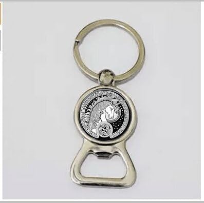 Unicorn Art Bottle Opener Key Chain,Celtic Unicorn Bottle Opener Key Chain,Black And White Bottle Opener Key Chain,Gift for Women