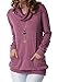 levaca Women Shirts Long Sleeve Shirts For Women Cowl Neck Sweatshirts Tunic Tops for Leggings Purple M V02