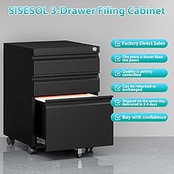 3 Drawer Mobile File Cabinet Under Desk Storage