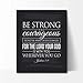Christian Art, Be Strong and Courageous, Joshua 1:9 Scripture Quote Chalkboard Print (8x10