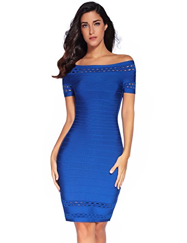 Meilun Womens Short Sleeve Hollow Out Bandage Party Dress