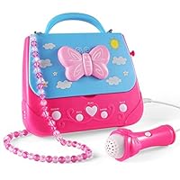 Car Guardiance Kids Karaoke Machine, Girls Karaoke Machine Toys Music Player with Microphone and Lights, Battery Operated Portable Singing Machine with Adorable Sing-Along Boom Box for Girls