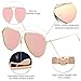 SOJOS Polarized Flat Mirror Lenses Sunglasses Classic Metal Double Bridge Glasses SJ1040 with Gold Frame/Pink Mirrored Polarized Lens
