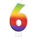 Wilton W Rainbow Candle, Numeral 6