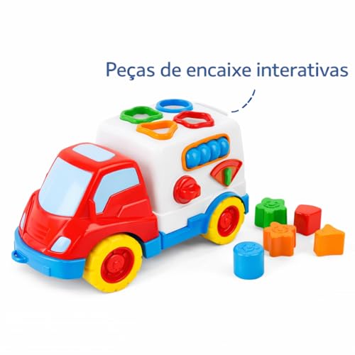 Caminhão de Brinquedo Caçamba Educativa com Encaixes Colorido Brinquedo Educativo Para Bebe 1 ano