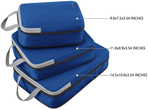 Gonex Compression Packing Cubes,3pcs L+M+S Expandable StorageTravel Bags Luggage Organizers(Deep Blue) 2 Gonex Compression Packing Cubes,3pcs L+M+S Expandable StorageTravel Bags Luggage Organizers(Deep Blue)