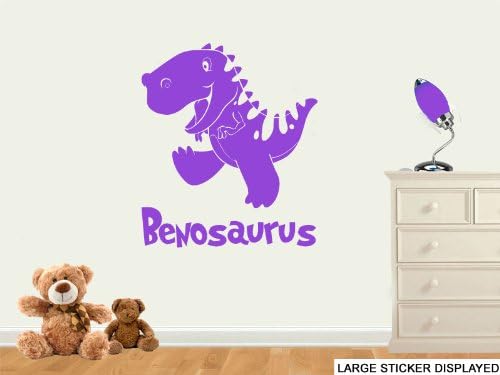 Personalised Dinosaur ( Personalised name ends in " osaurus " - please contact after purchase with personalised details) Wall Art Vinyl Stickers - PLEASE CHOOSE YOUR SIZE & COLOUR USING THE MENU BELOW - Medium - 58cm x 58cm Apple Green