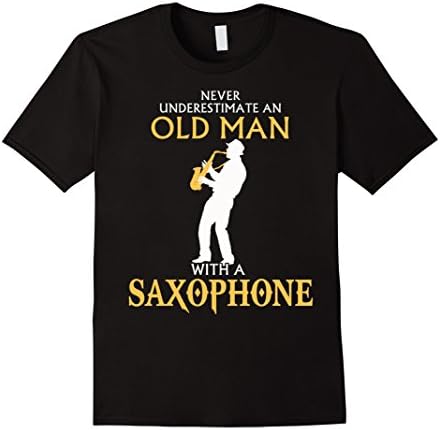 Men's Never underestimate an old man with a Saxophone Large Black
