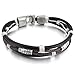 INBLUE Men,Women's Alloy Genuine Leather Bracelet Bangle Rope Black Silver Tone Brown White