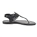 DREAM PAIRS SPPARKLY Women's Elastic Strappy String Thong Ankle Strap Summer Gladiator Sandals BLACK SIZE 7