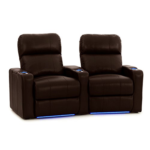 Turbo XL700 Home Theater Seating Octane Brand Brown Leather Power