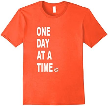 Mens Men's Athletic One Day At A Time Alcoholics Anonymous AA Medium Orange