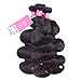 ISEE Hair Peruvian 3 Bundles 14 16 18inches Body Wave 100% Unprocessed Virgin Human Hair Weave Extensions Natural Black Color (141618 Inch, Natural Black)