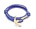 VIRGINSTONE Gold Plated Anchor Bracelets on Colorful Nylon Ropes