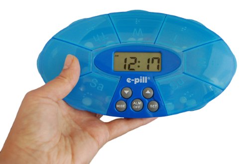 e-pill Turtle Weekly Pill Box Organizer with 4 Alarm Timer for Medications, Supplements, and Vitamins - Thumbnail 2