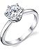Metal Masters 1.25 Carat Round Brilliant Cubic Zirconia CZ Sterling Silver 925 Wedding Engagement Ring Size 4 to 11