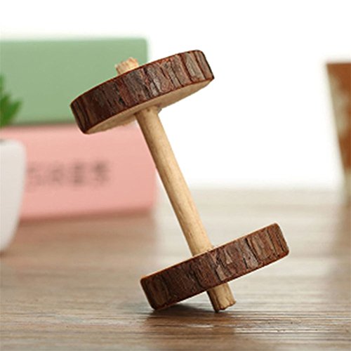 HEART SPEAKER Natural Dumbells Unicycle Bell Roller Pet Chew Toy-Small Dumbbell