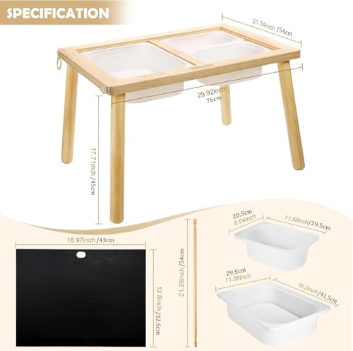 Homodoskey Sensory Table, Study Dining Toys Storage Table for Kids, Activity Table with Storage Bins-Multifunctional Toddler Activity Table Promotes Sensory Experiences and Growth