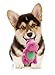 goDog Dinos T-Rex with Chew Guard Technology Durable Plush Dog Toy, Small, Pink