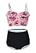 Kiddom Floral Ruffle Adorable Slim High Waisted Bathing Suit Beach Wear Bikini Set primary