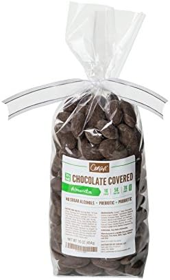 Cenavi Dark Chocolate Covered Almonds - 1 Lbs - Low Net Carb - No Added Sugar - High Fiber - High Protein - With Probiotics - Perfect Diet &amp; Weight Loss Candy Snack (1 Lb)