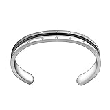 ZUOBAO Stainless Steel Hair Tie Bracelet with Cubic Zirconia (Silver)