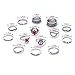 Edtoy 1 set of 14pcs Alloy European and American Bohemian Style Women's Turquoise Rings