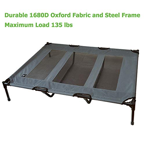 Niubya Outdoor Dog Bed with Canopy, Elevated Dog Bed with Removable