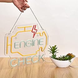 Check Engine Light Neon Sign, LED Neon Light for