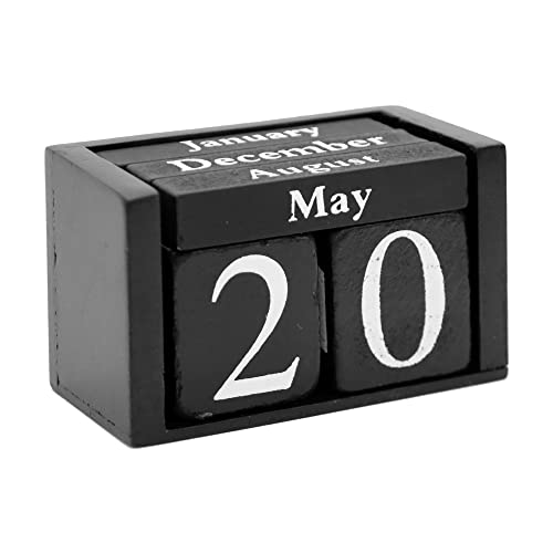 MICKYU Desk Calendar 20232024, Small Wooden Block Calendar Month Date