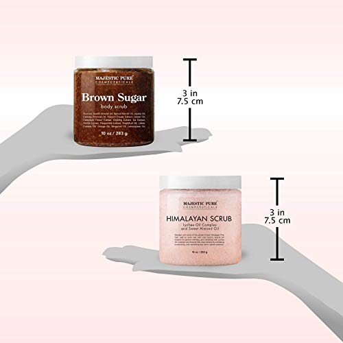 Majestic Pure Himalayan Salt Body Scrub & Brown Sugar Scrub Set. All