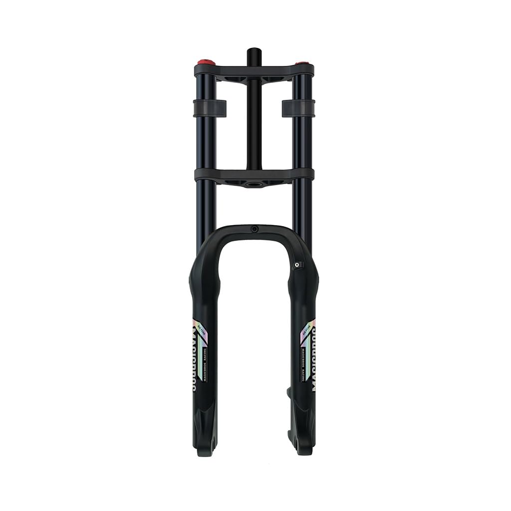 Photo 1 of 20/26 Inch Fat Bike Air Suspension Fork 4.0 Tire Mountain Bike ForkTravel 190mm 1-1/8" Straight Snow/Beach/Electric Bike Front Fork 9 * 135mm QR Damping Adjust(Black B,26in)