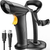 Barcode Scanner, Inateck USB Barcode Scanner with Stand, 1D Wired, BCST-33