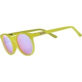 goodr Fade-er-ade Polarized Round Sunglasses, Small Sized (Circle G), Yellow Solid Frames with Pink High Contrast Lenses, UV400 Protection, No Slip, No Bounce