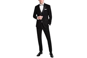 Adam Baker Men's 100% Wool Modern Fit Single Breasted Three Piece Tuxedo - Colors