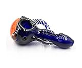 Duozhi 4 Inches Glazed Glass Exquisite Artwork for Smoking - Dark Blue