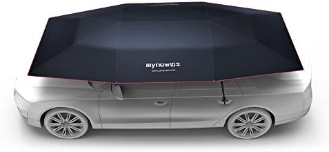 Mynew Carport Automatic Car Tent Sun Shade Canopy Folded Portable Car Umbrella with Remote Control 82x157 inches Dark Blue