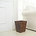 MyGift Dark Brown Torched Wood Design Waste Bin/Small Decorative Trash Can for Bedroom, Bathroom & Office
